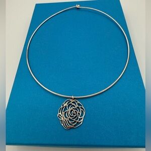 CHANEL Camellia Sterling Silver Necklace